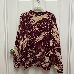 Acidtees Maroon Acid Dyed‎ Unisex Crew